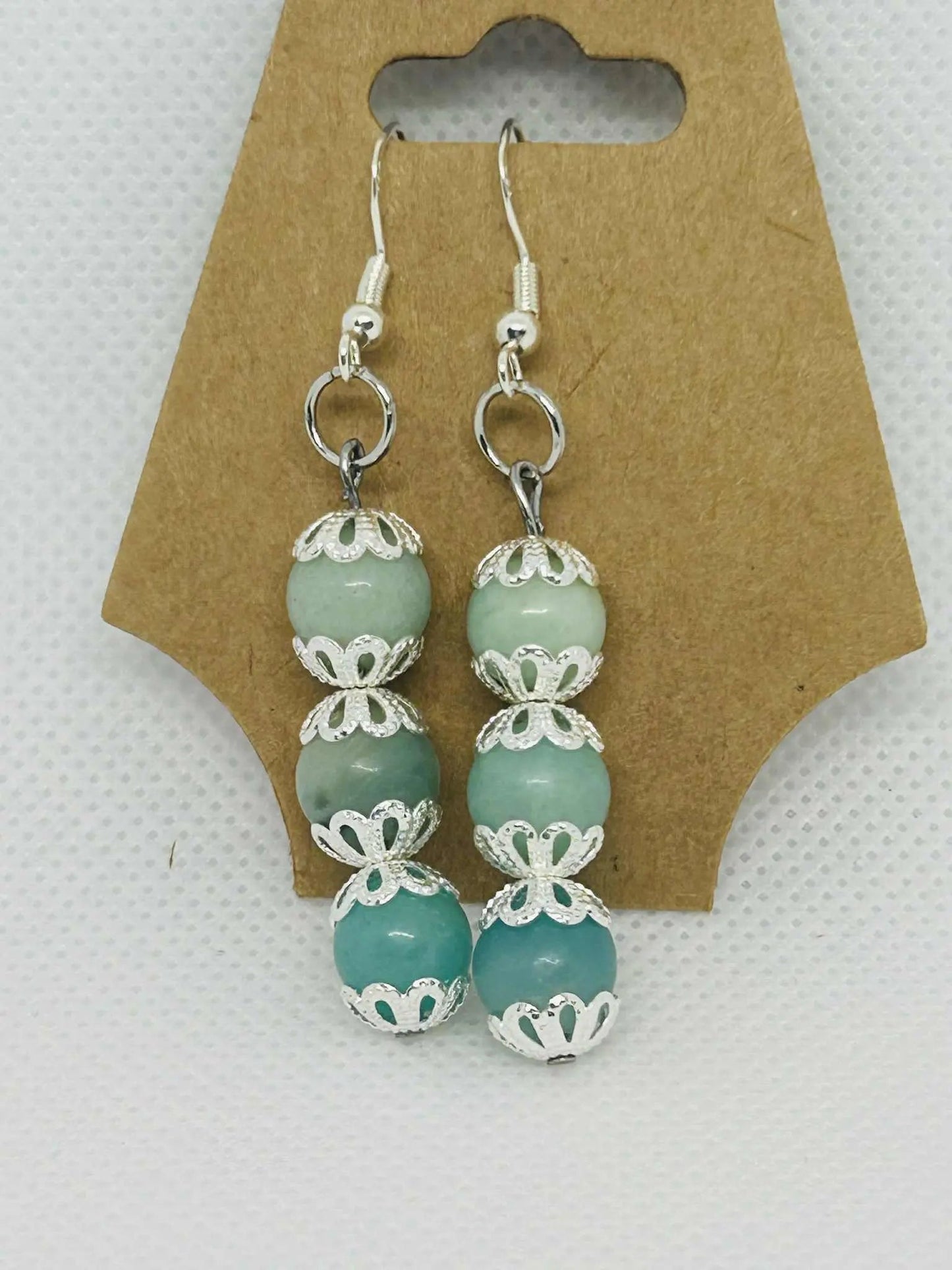 Boucles d'oreille en pierre naturelle Amazonite - Cabijou