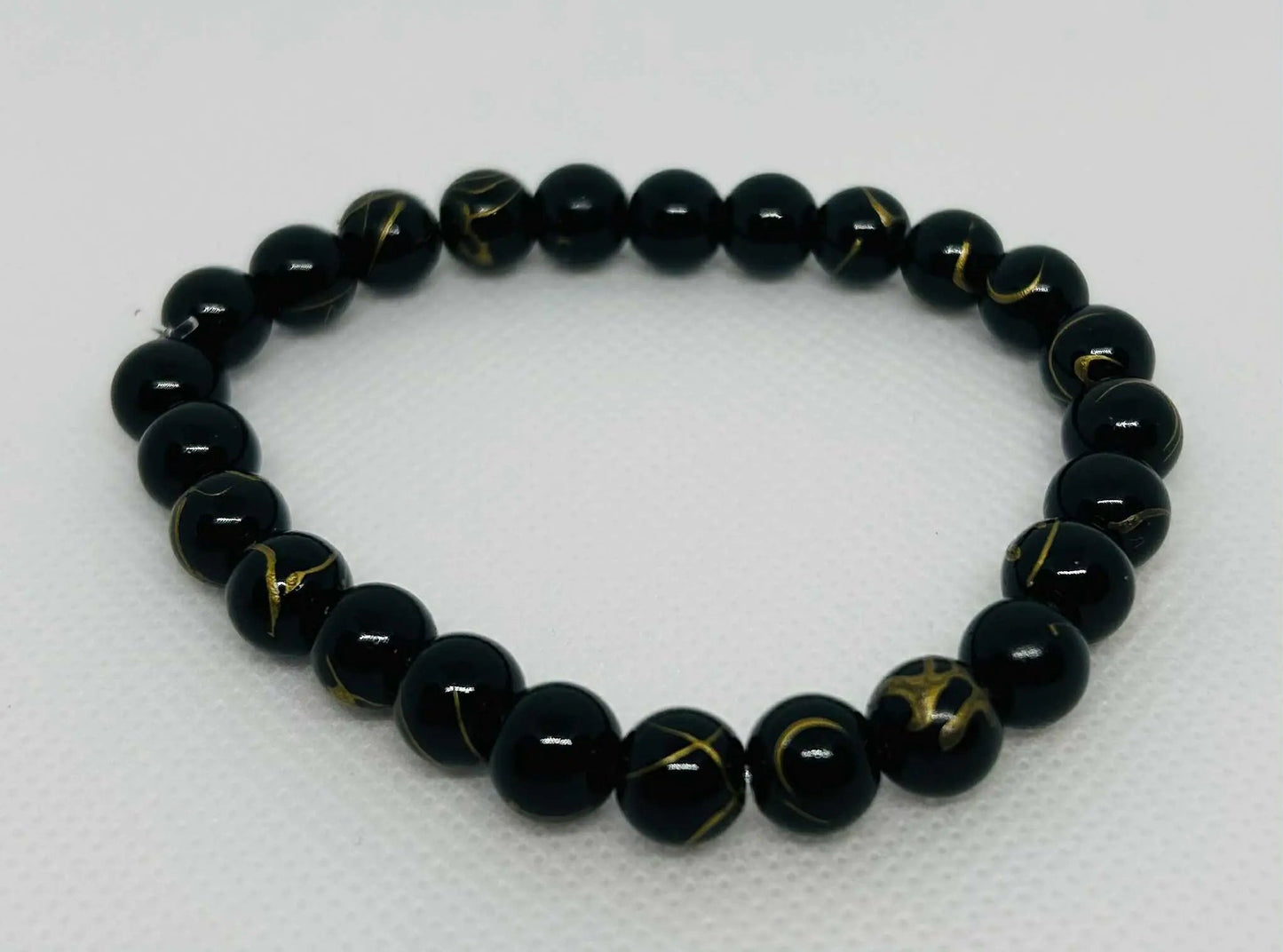 Bracelet en pierre naturelle Agate noir - Cabijou