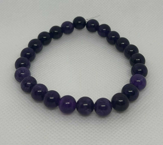 Bracelet en pierre naturelle Agate violette