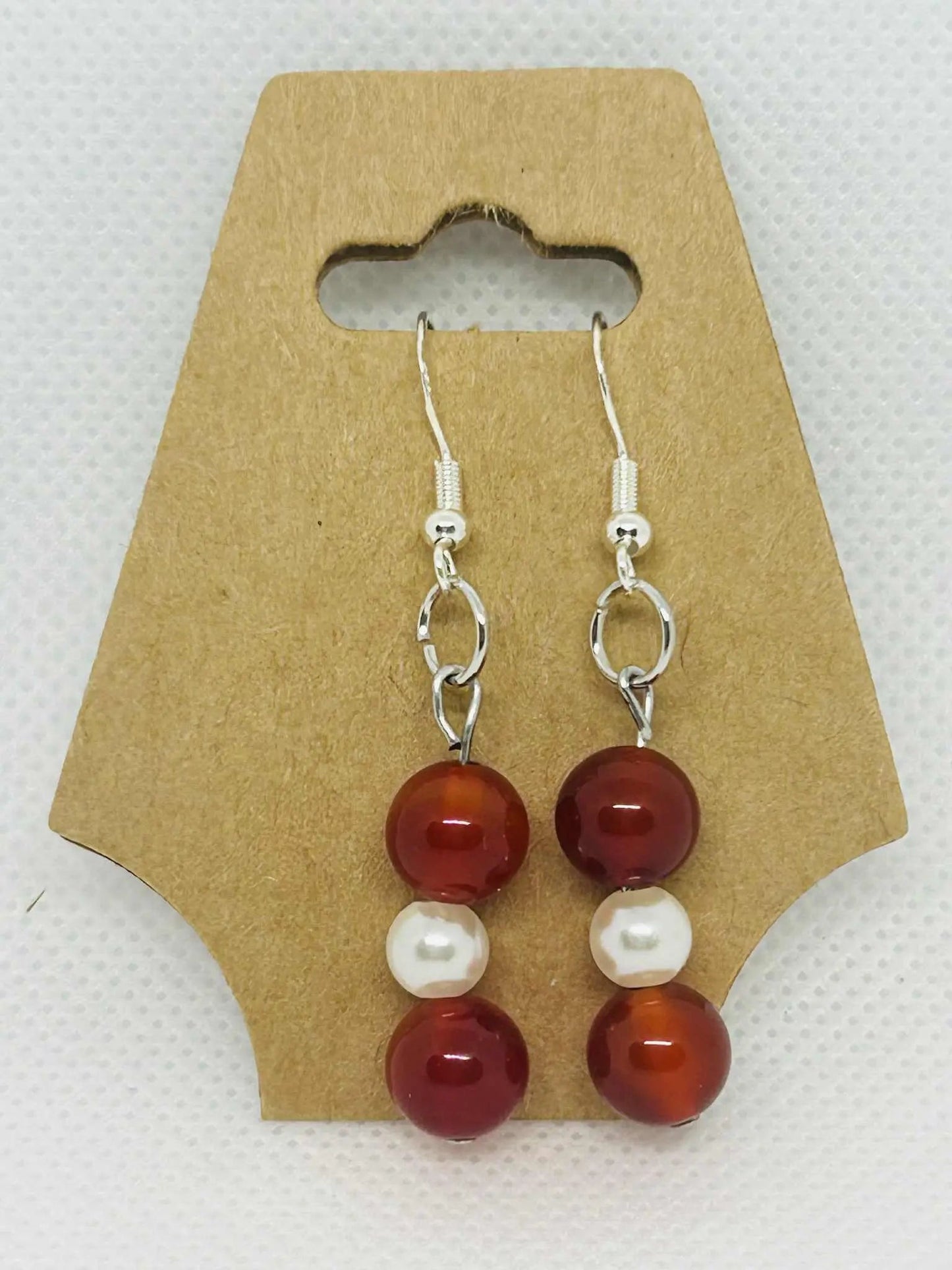 Boucle d'oreille en pierre naturelle Agate rouge - Cabijou