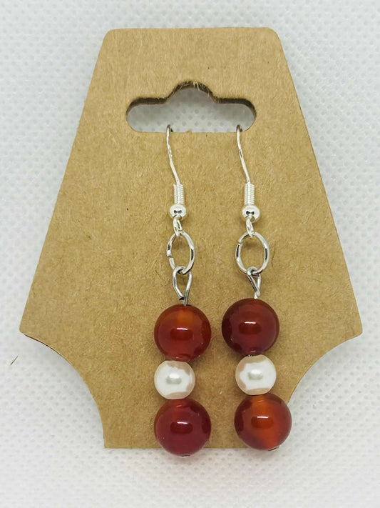 Boucle d'oreille en pierre naturelle Agate rouge - Cabijou