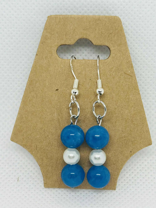 Boucle d'oreille en pierre naturelle Apatite bleu - Cabijou