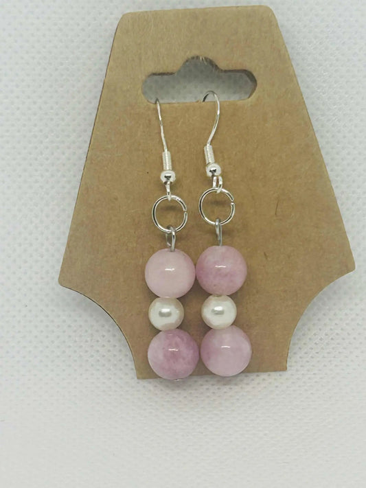 Boucle d'oreille en pierre naturelle Kunzite - Cabijou