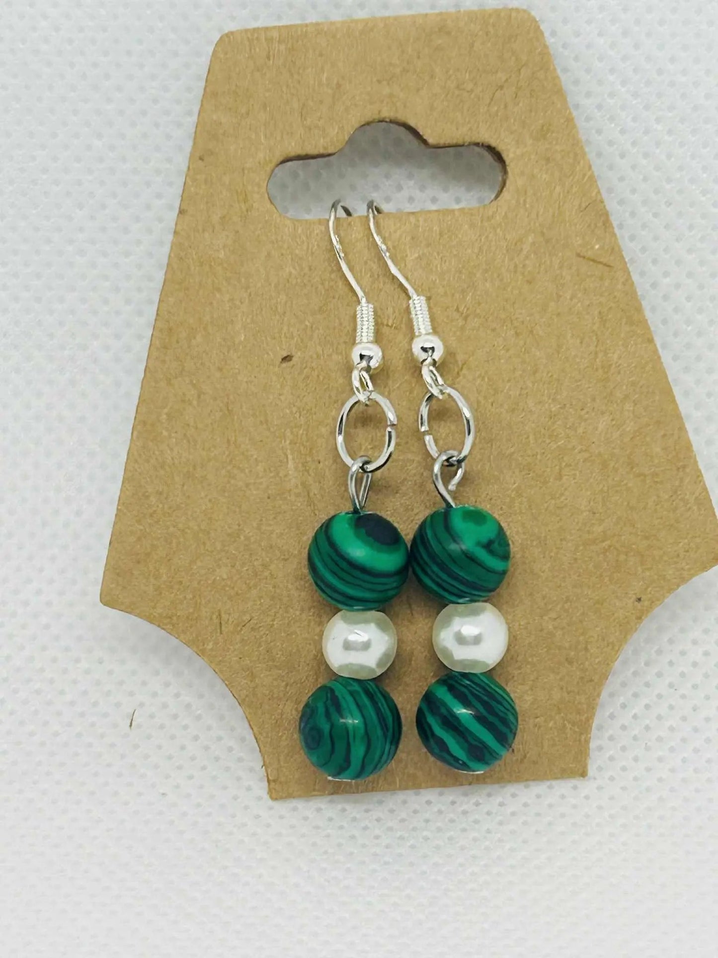 Boucle d'oreille en pierre naturelle Malachite - Cabijou