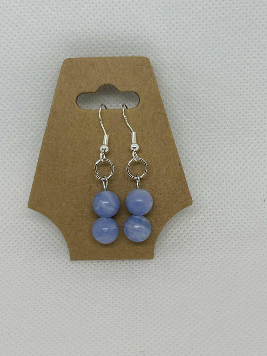 Boucles d'oreilles Agate bleu - Cabijou