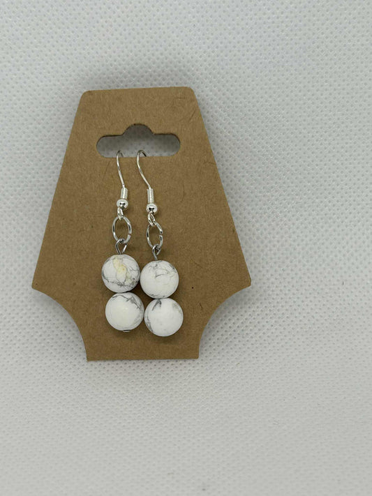 Boucles d'oreilles Howlite - Cabijou