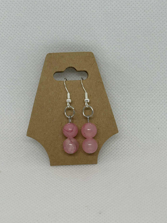Boucles d'oreilles Jade rose - Cabijou