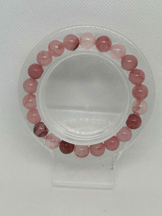Bracelet en pierre naturelle Jade rose - Cabijou