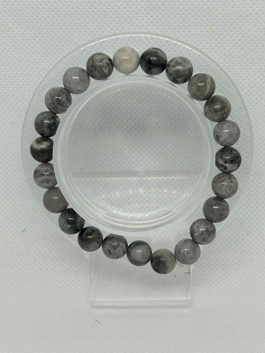 Bracelet en pierre naturelle Jaspe gris - Cabijou