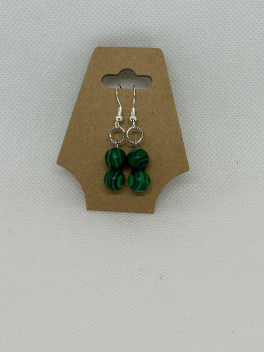 Parure bracelet et boucles d'oreilles Malachite - Cabijou
